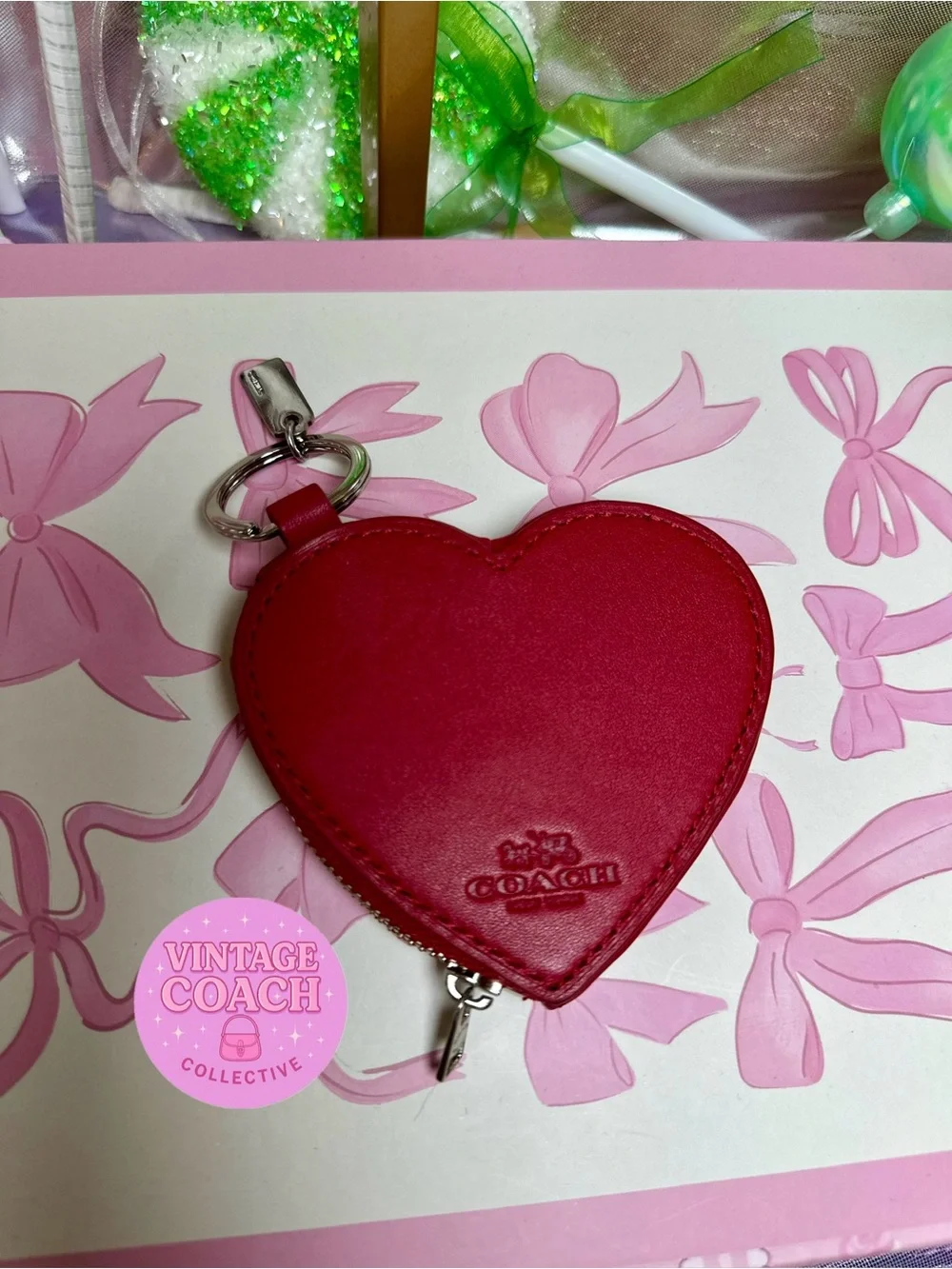 Coach heart coin